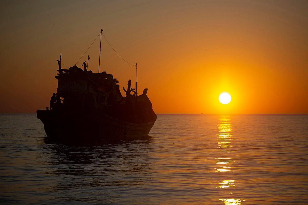 Rohingya refugees anchors near Labuhan Haji, Aceh province, Indonesia_1