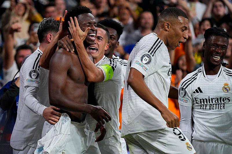 2024-25 UEFA Champions League soccer Real Madrid vs Borussia Dortmund Photo_Madrids Vinicius Junior