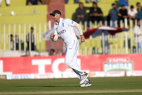 Pakistan vs England 3rd Test: England's Joe Root jubilates after taking the catch of Pakistan's Saim Ayub