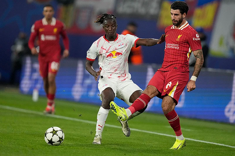 2024-25 UEFA Champions League RB Leipzig vs Liverpool soccer gallery_Dominik Szoboszlai
