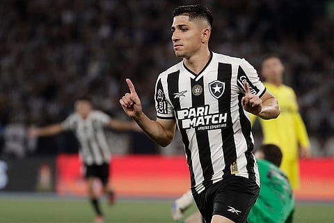 Copa Libertadores, SF 1st Leg: Jefferson Savarino of Brazil's Botafogo celebrates after scoring his side's first goal