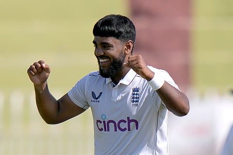 Pakistan vs England 3rd Test: England's Rehan Ahmed celebrates after taking the wicket of Pakistan's Aamer Jamal