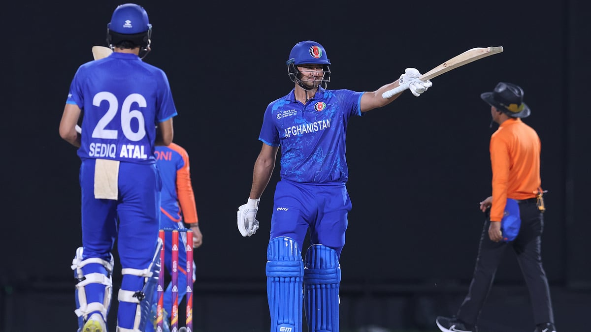 X/Afghanistan Cricket Board :  Zubaid Akbari scored a 40-ball 64 to give Afghanistan A a strong start against India A in the Emerging Teams Asia Cup semi-final.