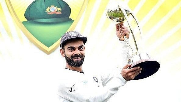 Former India captain Virat Kohli with Border-Gavaskar Trophy in 2018. - Photo: X | Tanuj Singh