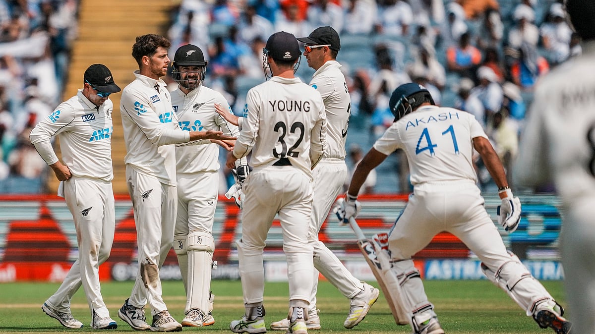 PTI/Kunal Patil : Mitchell Santner's brilliant 7/53 destroyed India.