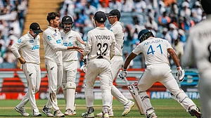 PTI/Kunal Patil : Mitchell Santner's brilliant 7/53 destroyed India.