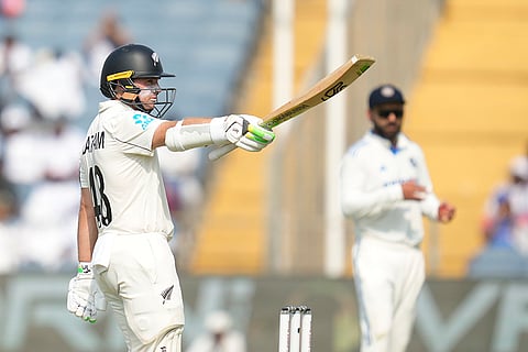 India Vs New Zealand 2nd Test: New Zealand's captain Tom Latham celebrates his fifty runs