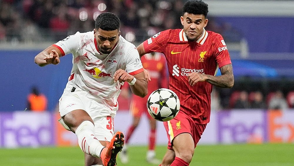 2024-25 UEFA Champions League RB Leipzig vs Liverpool soccer gallery_Luis Diaz