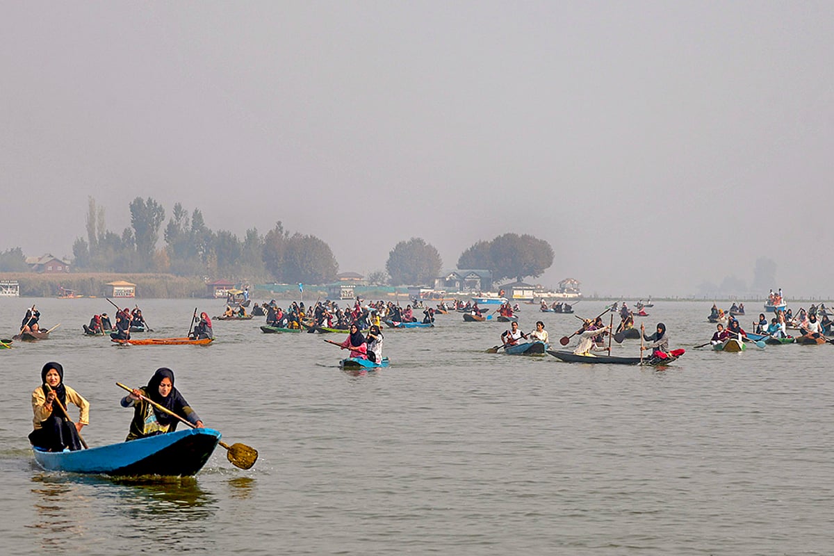 Boat race at the Dal Lake in J-K's Srinagar