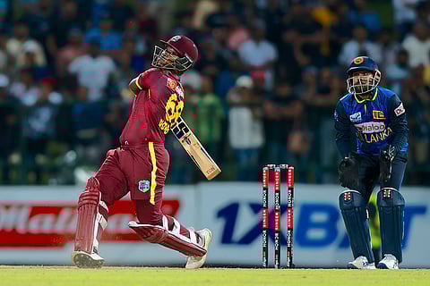 Sri Lanka and West Indies 3rd ODI: West Indies' Sherfane Rutherford hits a six
