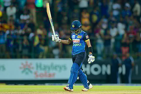 Sri Lanka and West Indies 3rd ODI: Sri Lanka's Pathum Nissanka celebrates his fifty runs