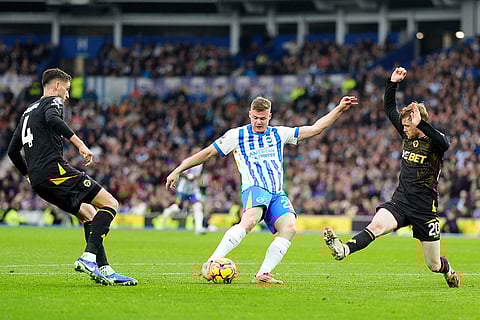 EPL 2024-25: Brighton's Evan Ferguson, center, scores his side's second goal of the game