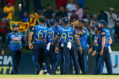 Sri Lanka and West Indies 3rd ODI: Sri Lanka's Asitha Fernando celebrates the wicket of West Indies' Brandon King