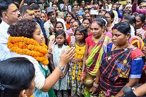 Kalpana Soren during public meet ahead of Assembly elections
