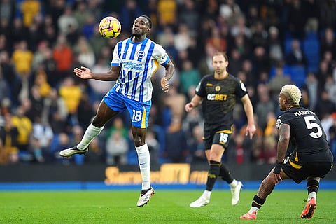EPL 2024-25: Brighton's Danny Welbeck controls the ball