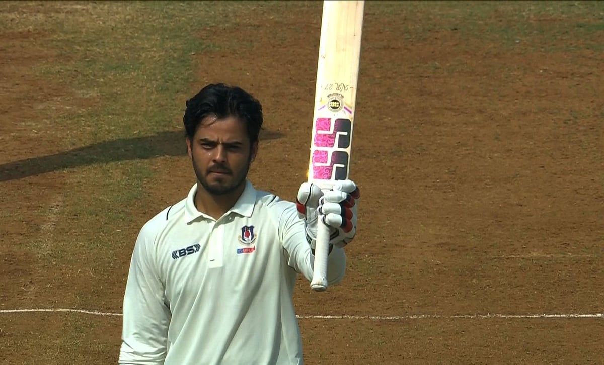 X/BCCI Domestic : Uttar Pradesh batter Nitish Rana celebrated his century against Mumbai during their Ranji Trophy Round 4 match at the Wankhede Stadium in the previous edition.