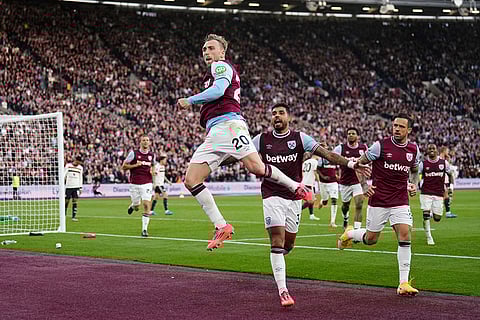 Premier League 2024-25: West Ham United's Jarrod Bowen celebrates scoring his side's second goal