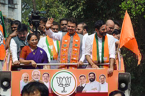 Fadnavis at nomination procession of BJP candidate