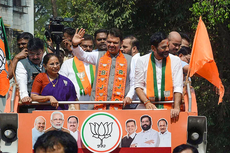 Maha Deputy Chief Minister Devendra Fadnavis at nomination procession of BJP candidate