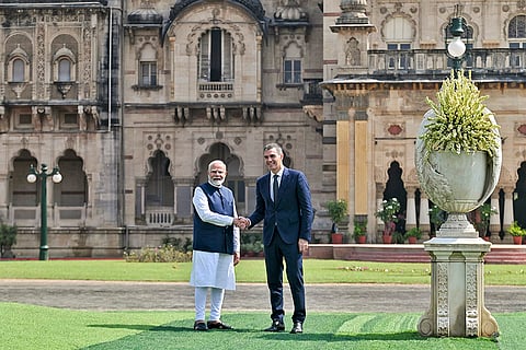 PM Modi and Spanish PM Pedro Sanchez in Vadodara