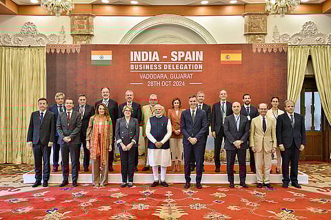 PM Modi and Spanish PM Pedro Sanchez in Vadodara