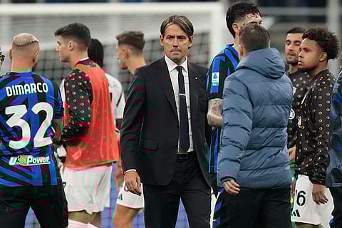 Serie A 2024-25: Inter Milan's head coach Simone Inzaghi looks dejected