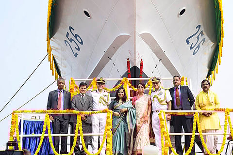 Launch of Fast Patrol Vessels Adamya and Akshar