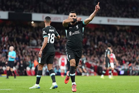 Premier League 2024-25: Liverpool's Mohamed Salah celebrates scoring his side's second goal