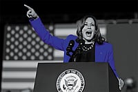 Photo: Getty Images : A Fascinating Journey: Democratic presidential nominee Kamala Harris at a campaign rally in Clarkston, Georgia on October 24, 2024