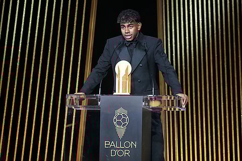Ballon d' Or Awards: Lamine Yamal receives the Kopa Trophy