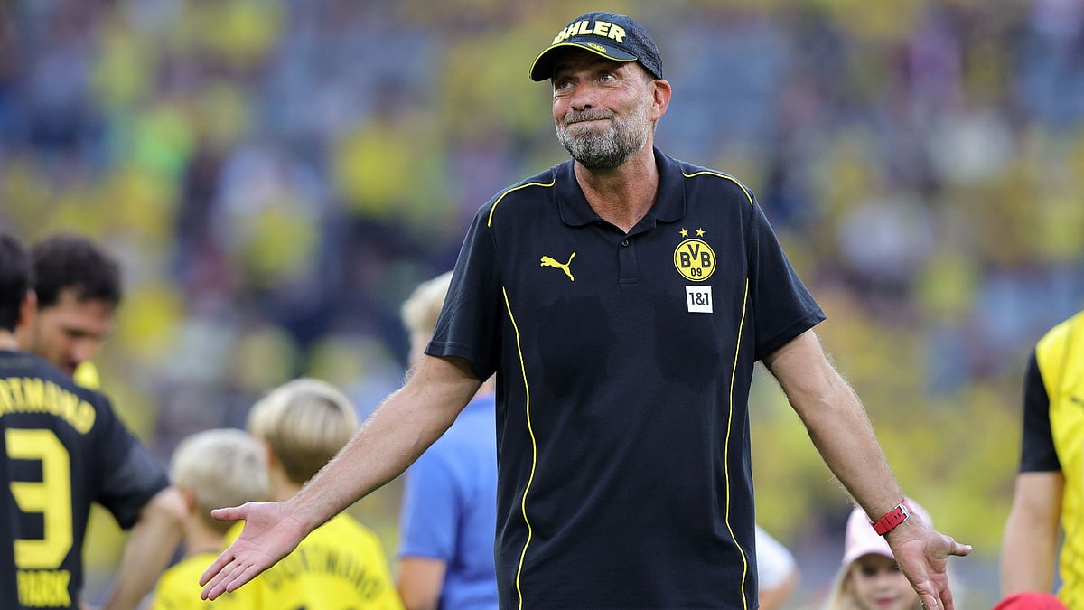 Klopp during Dortmund's Farewell Match For Lukasz Piszczek and Jakub Blaszczykowski last month