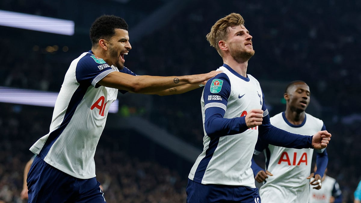 Timo Werner celebrates for Tottenham