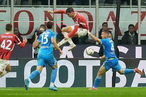 Serie A 2024-25: Napoli's Alessandro Buongiorno, right, in action against AC Milan's Alvaro Morata
