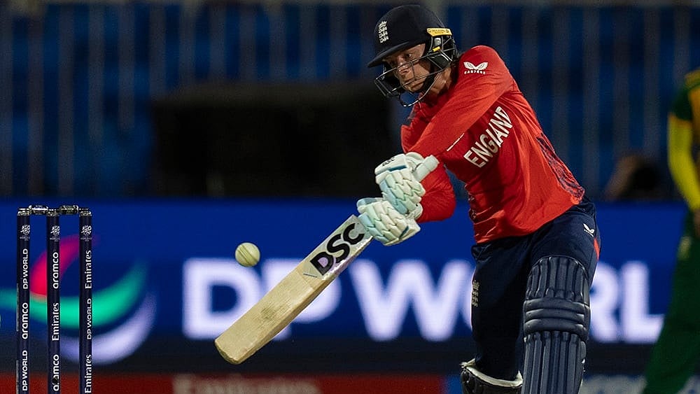 | Photo: AP/Altaf Qadri : Women's T20 World Cup, ENG W vs RSA W: Danni Wyatt hits a four