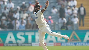 | Photo: AP/Rafiq Maqbool : India Vs New Zealand 2nd Test: India's Jasprit Bumrah fields the ball during the day one