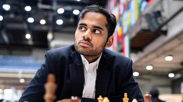 X/International Chess Federation : File photo of Indian grandmaster Arjun Erigaisi in action at Chess Olympiad.