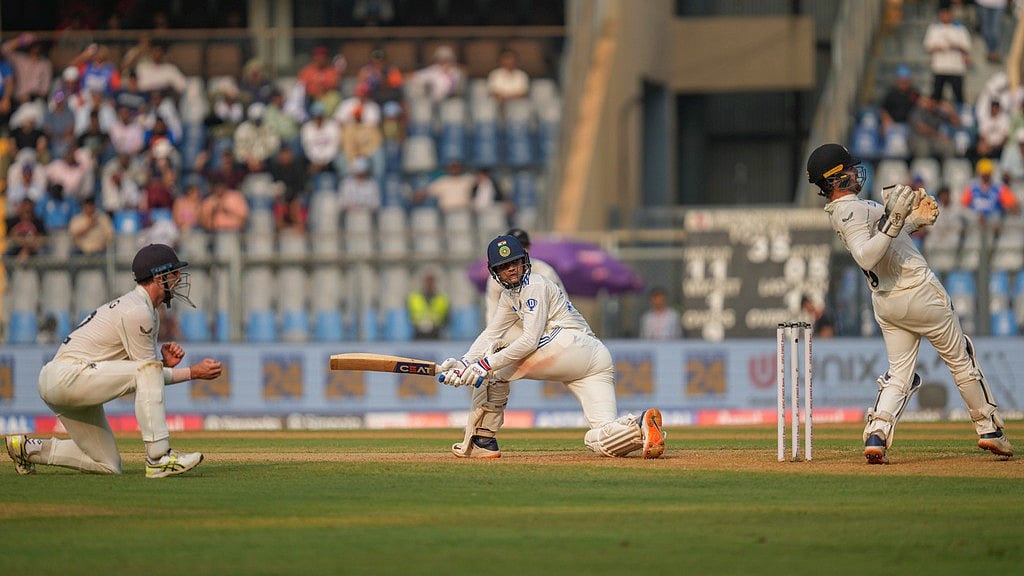 Shubman Gill during the third Test between India and New Zealand. - AP