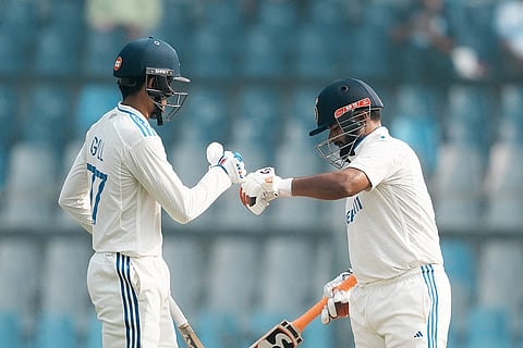 India vs New Zealand 3rd Test: India's batters Shubman Gill and Rishabh Pant during the second day
