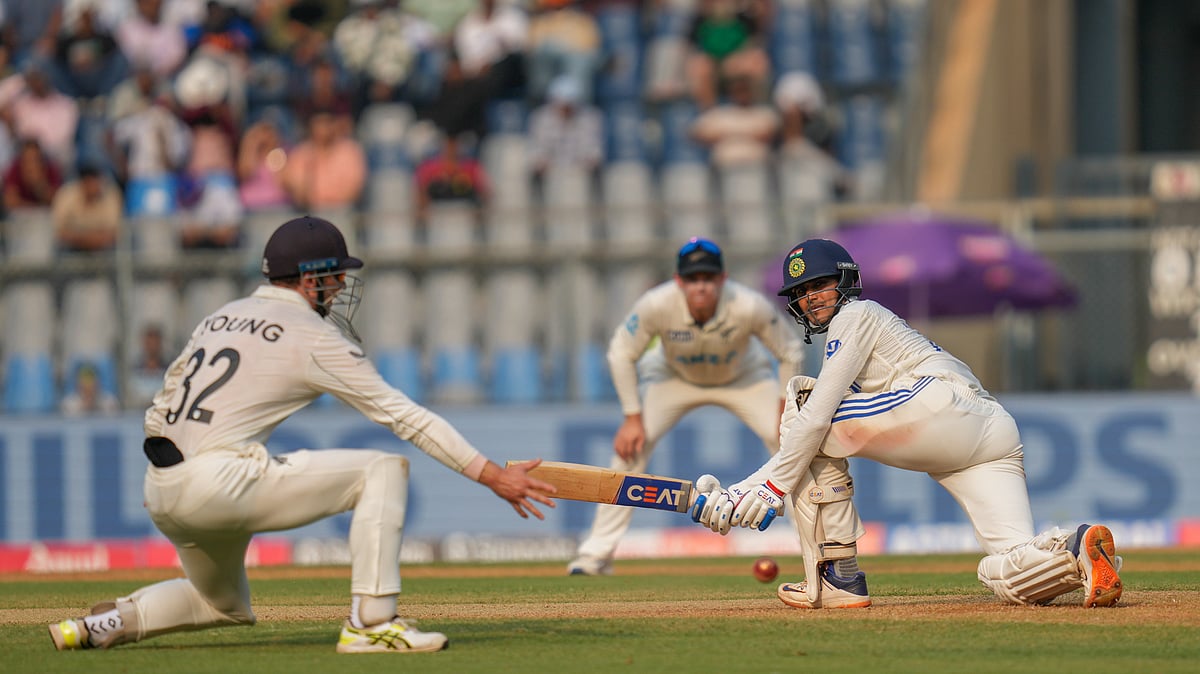 AP : India's Shubman Gill watches the ball after playing a shot