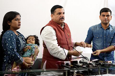 Sanjay Singh addresses media
