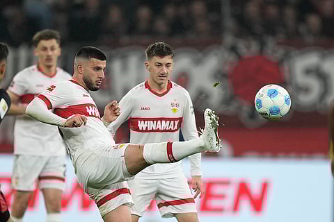 Bundesliga soccer 2024-25: Stuttgart's Deniz Undav in action against Bayer Leverkusen