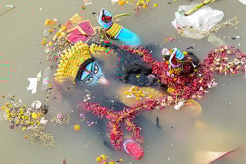 Goddess Kali idol immersion in Kolkata