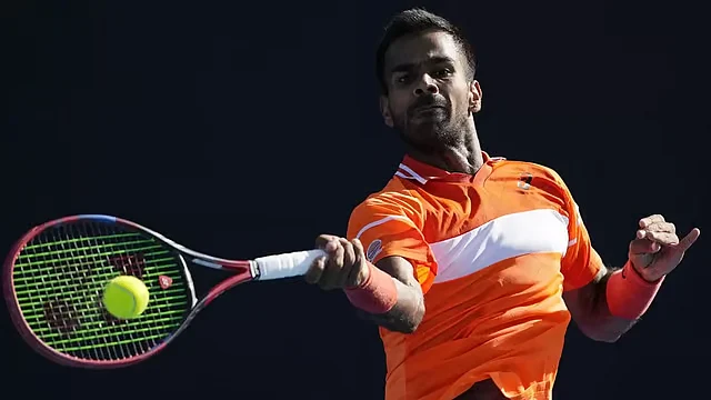 File photo of Indian tennis player Sumit Nagal in action at Australian Open 2024