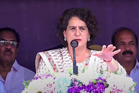 Priyanka addresses public meeting