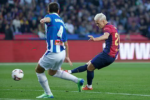 La Liga 2024-25: Barcelona's Dani Olmo scores his side's opening goal