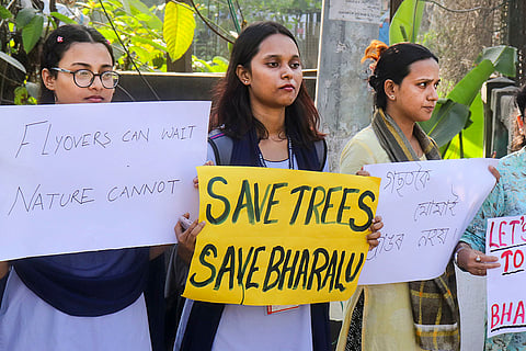 Protest against felling of 70+ trees in Guwahati