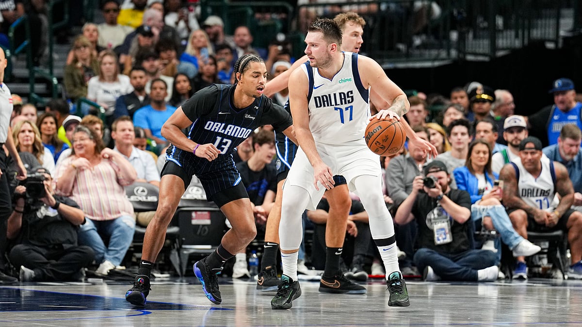 Luka Doncic in action against the Orlando Magic