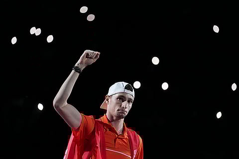 Paris Masters Tennis: France's Ugo Humbert walks onto the court