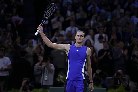 Paris Masters Tennis: Germany's Alexander Zverev reacts after winning the final