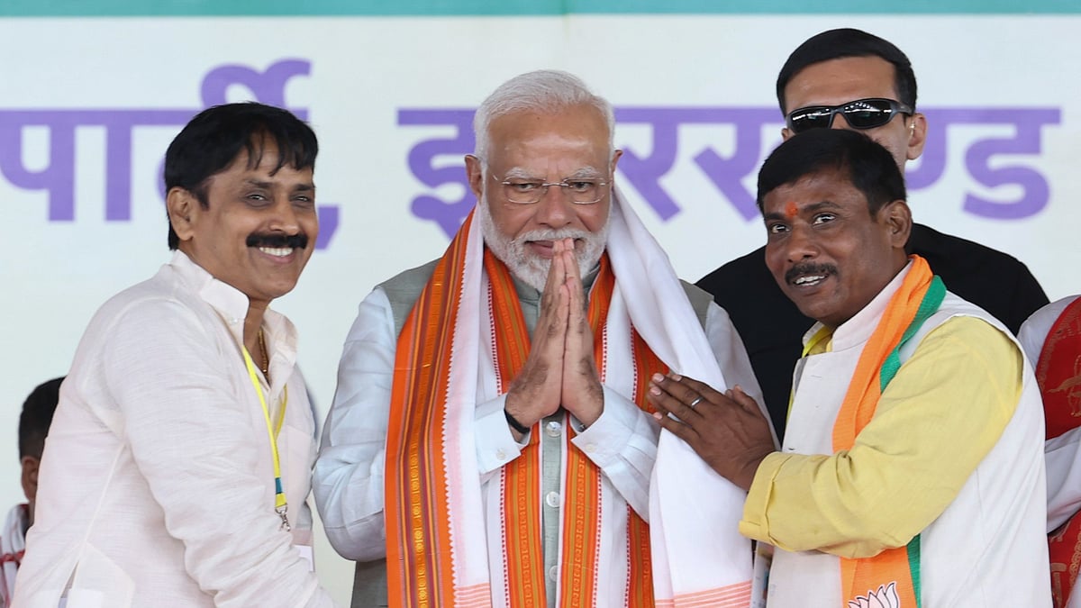 PTI : Prime Minister Narendra Modi during a public meeting ahead of Jharkhand Assembly elections, in Garhwa district, Jharkhand, Monday, Nov. 4, 2024. 
